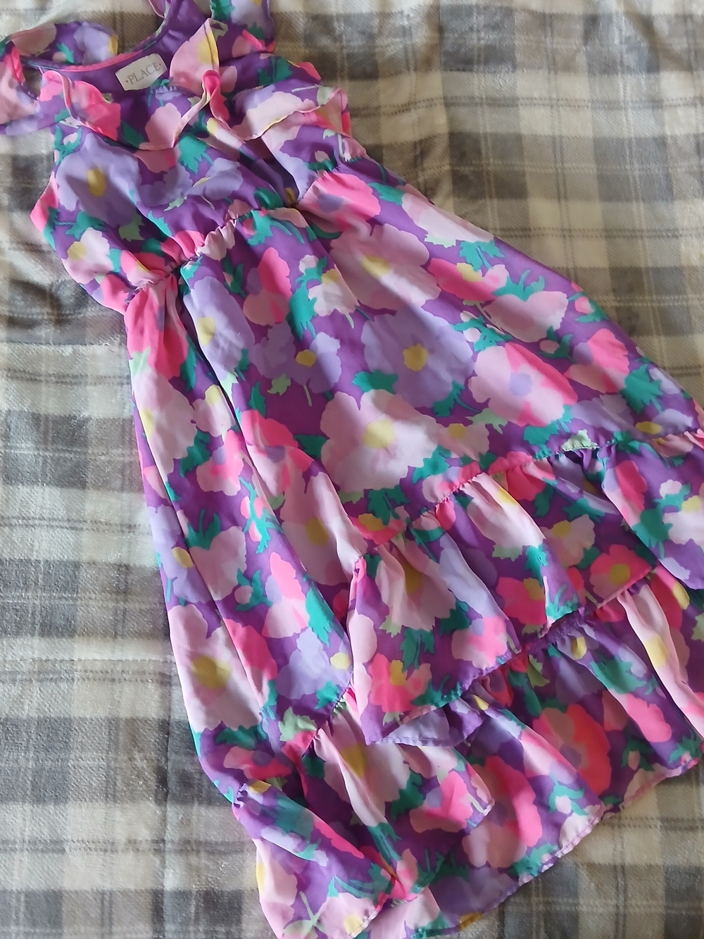 Girls 5/6 PLACE Multi-Color Floral Summer Ruffle Dress